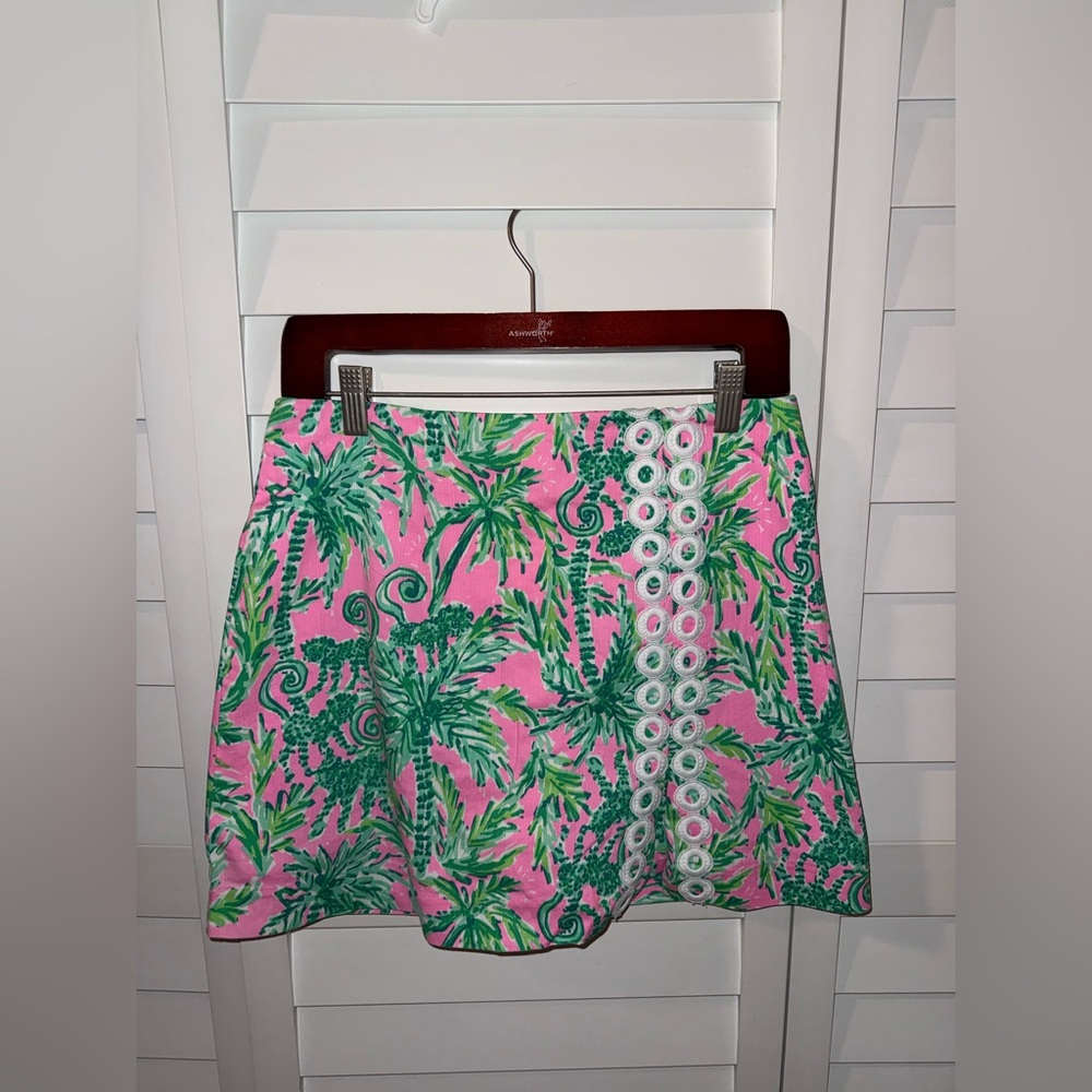 Lilly Pulitzer Pink & Green Palm-Print Circle Skirt